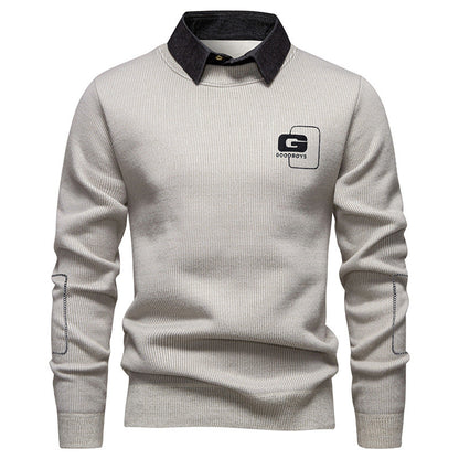 Herren Pullover Eleganter Kragen Strickmuster Modern