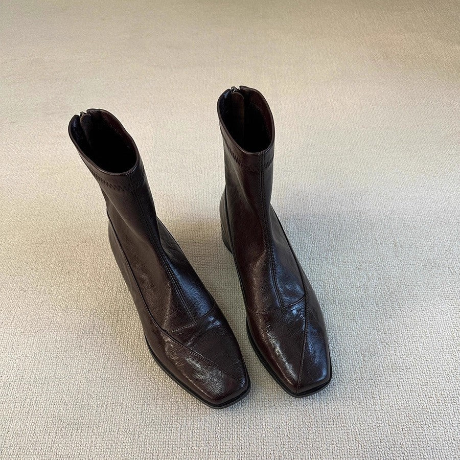 Damen Chelsea Boots Spitze Elegant Schwarz