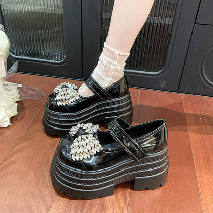 Damen Ballerinas Komfortabel Glitzer Schleife