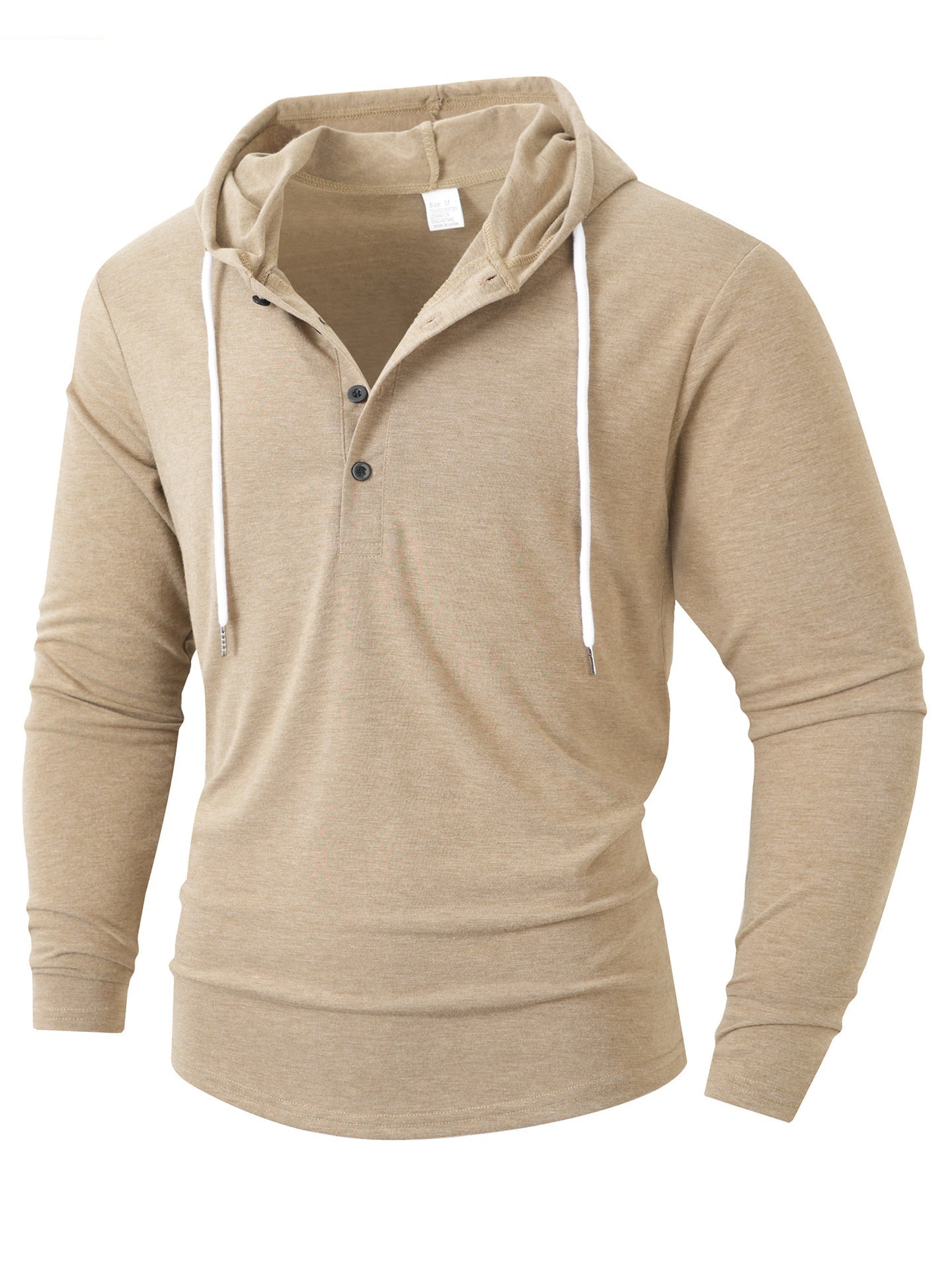 Herren Kapuzenshirt Atmungsaktiv Mit Knopfverschluss Modern