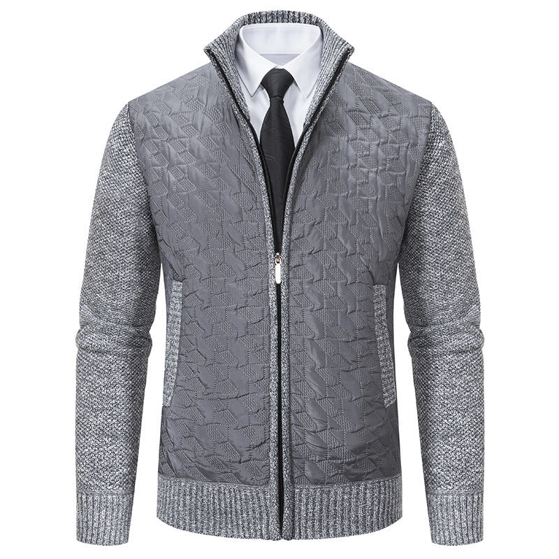 Herren Hybridjacke Elegante Steppjacke Mit Strickärmeln