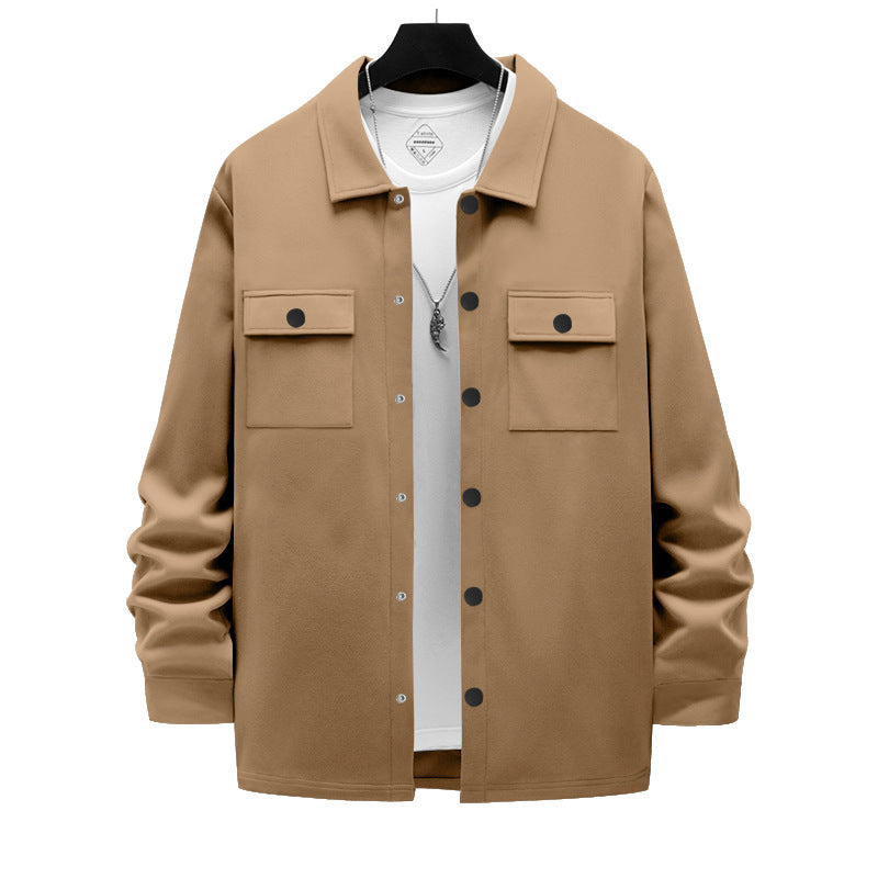 Herren Hemdjacke Modern mit Taschen Komfortable Schnitt