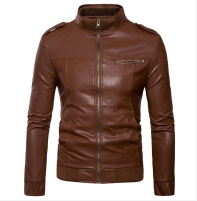 Herren Lederjacke Bikerstyle Modern Schwarz
