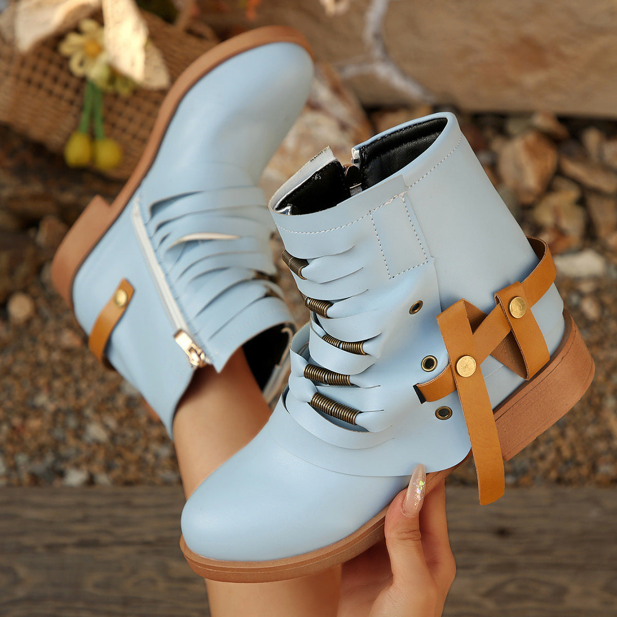 Damen Stiefeletten Schnürmodell Elegantes Design