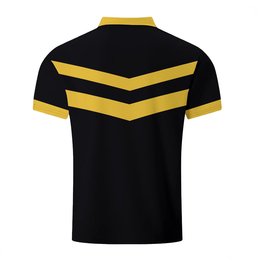 Herren Poloshirt Modern V-Ausschnitt Farbblock Design