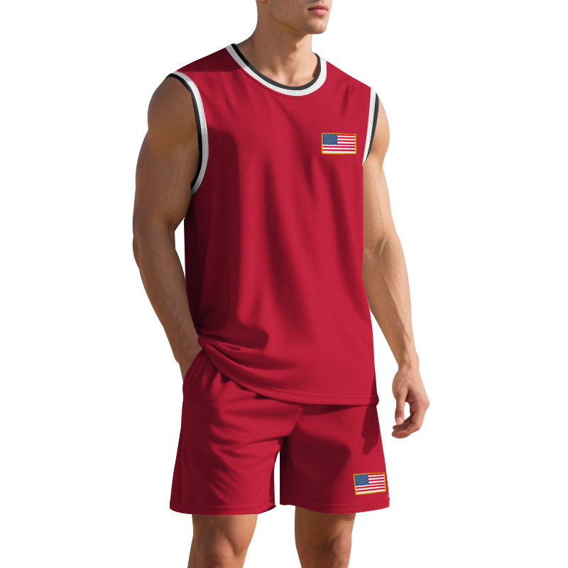 Herren Sportset Atmungsaktiv Mesh Funktionstraining
