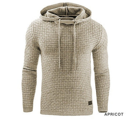 Herren Strickpullover mit Kapuze Grau Modern