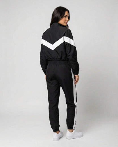 Damen Sportset Langarm Oberteil mit Hoher Kragen