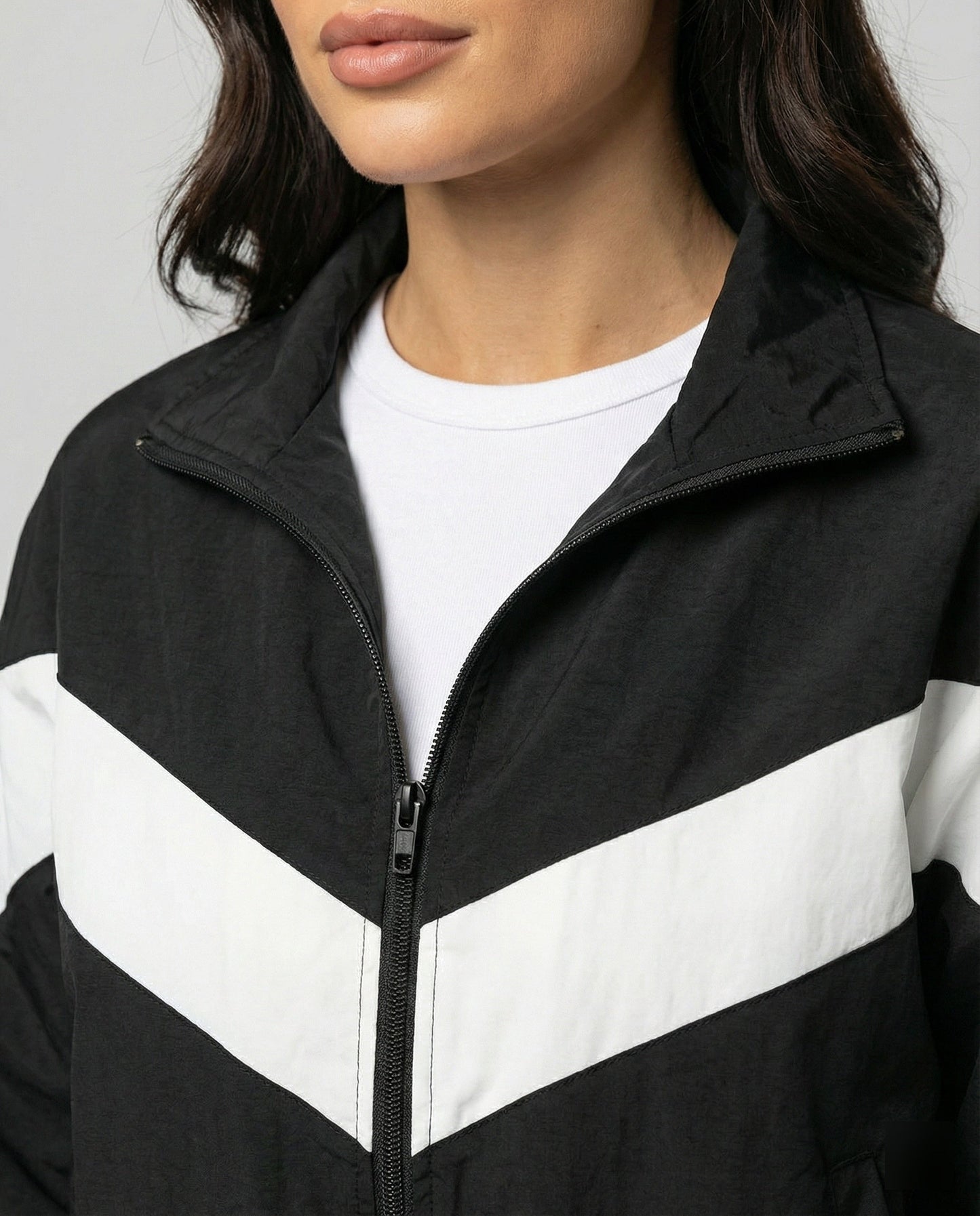 Damen Sportset Langarm Oberteil mit Hoher Kragen