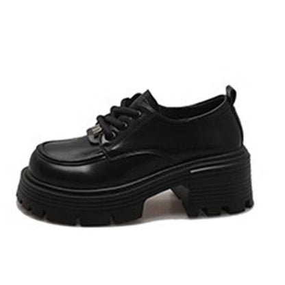 Damen Plateau Schuhe Chunky Schnürstiefel Robust