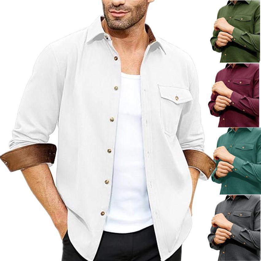 Herren Flanellhemd Langarm mit Brusttasche Warm - BerlinGlamour