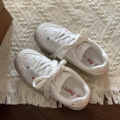 Damen Sneaker Bunt Stern Applikation Bequem