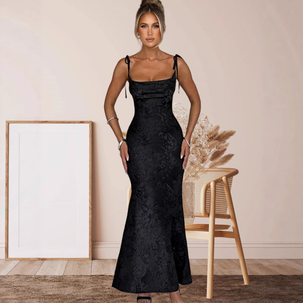 Elegantes Abendkleid Damen Langarm Floral Mit Rückenausschnitt