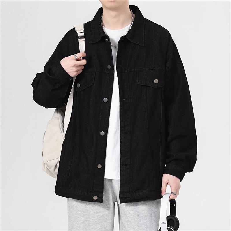 Herren Denimjacke Oversized Lässig mit Brusttaschen