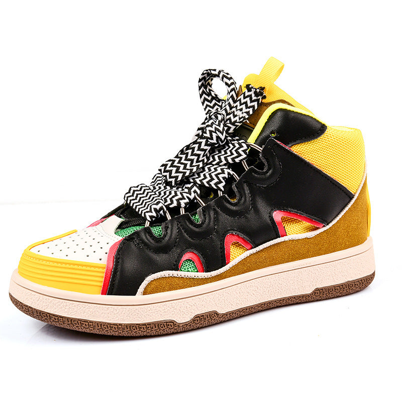 Damen Sneaker High-Top Sportlich Mehrfarbig Schnürsystem