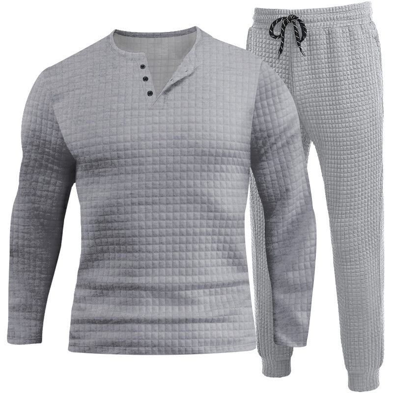 Herren Sportanzug Langarmshirt Jogginghose Grau