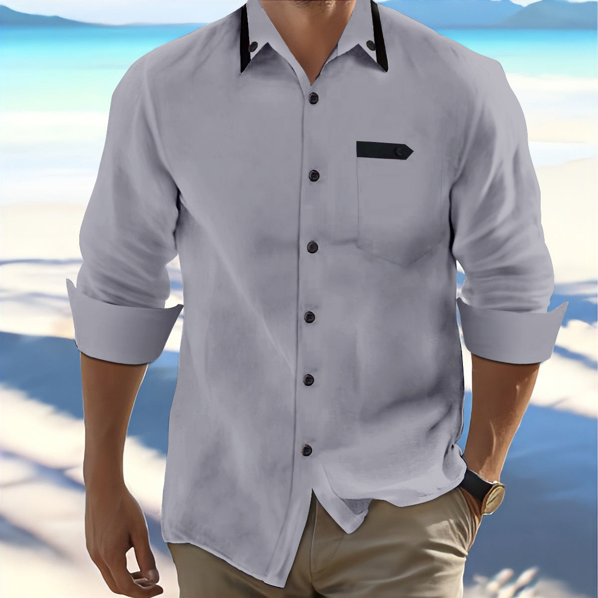 Herren Hemd Button-Down Freizeit Modern