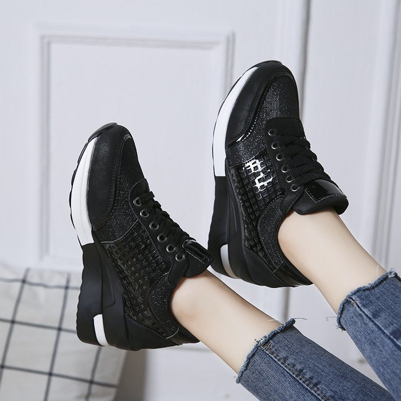 Damen Sneaker Leopard Print atmungsaktiv Mesh