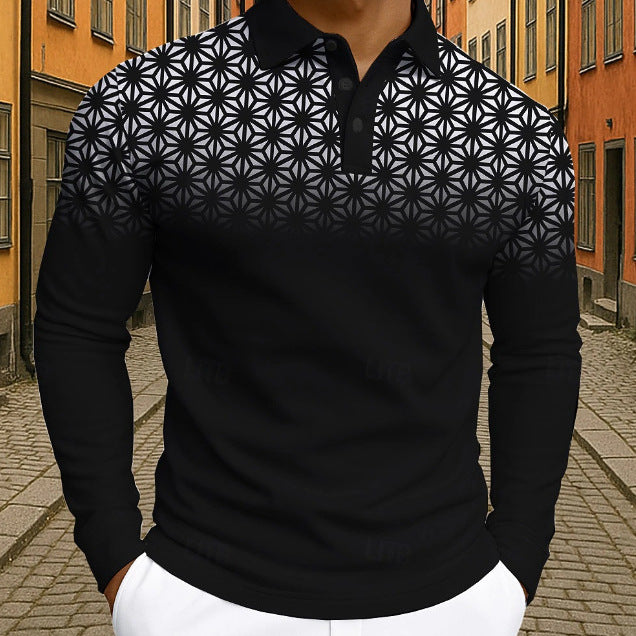 Herren Poloshirt Modern Trendig Graphisches Muster - BerlinGlamour