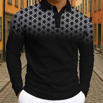 Herren Poloshirt Modern Trendig Graphisches Muster - BerlinGlamour