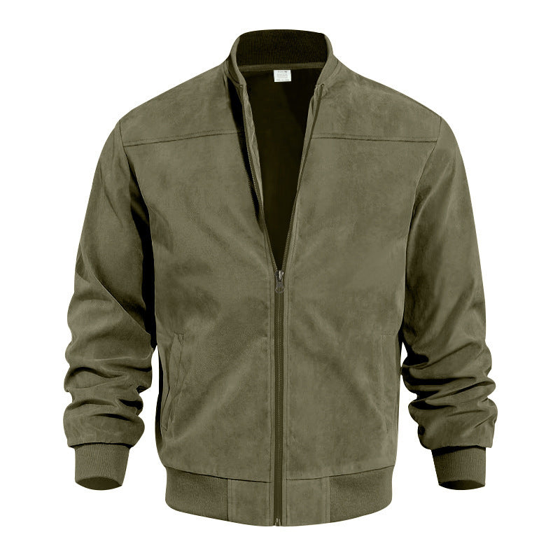 Herren Bomberjacke Fleece Warm Elegant Schwarz