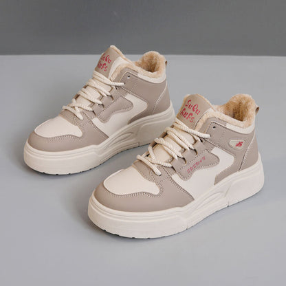 Damen Sneaker Sport High-Top Weich Fleece Innen