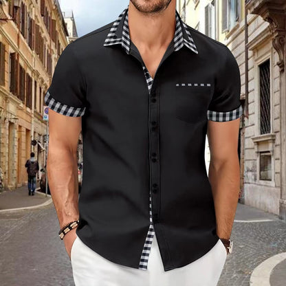 Herren Kurzarmhemd Modern Karo Sommer