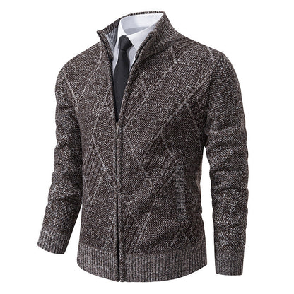 Herren Strickjacke Modern Elegant Grau