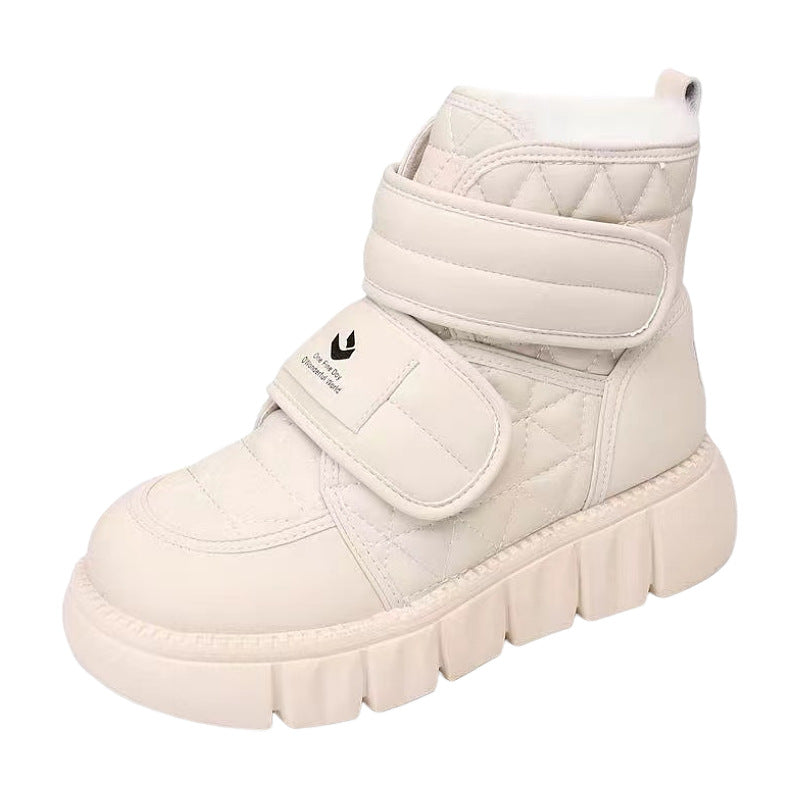 Damen Winterstiefel Sneaker Isoliert Klettverschluss Warm