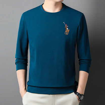 Herren Langarmshirt mit Stickerei Modern Berlin Style