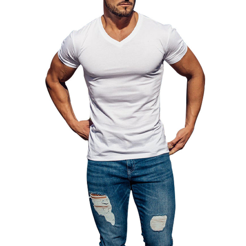 Herren T-Shirt V-Ausschnitt Weich Baumwolle Berlin Style