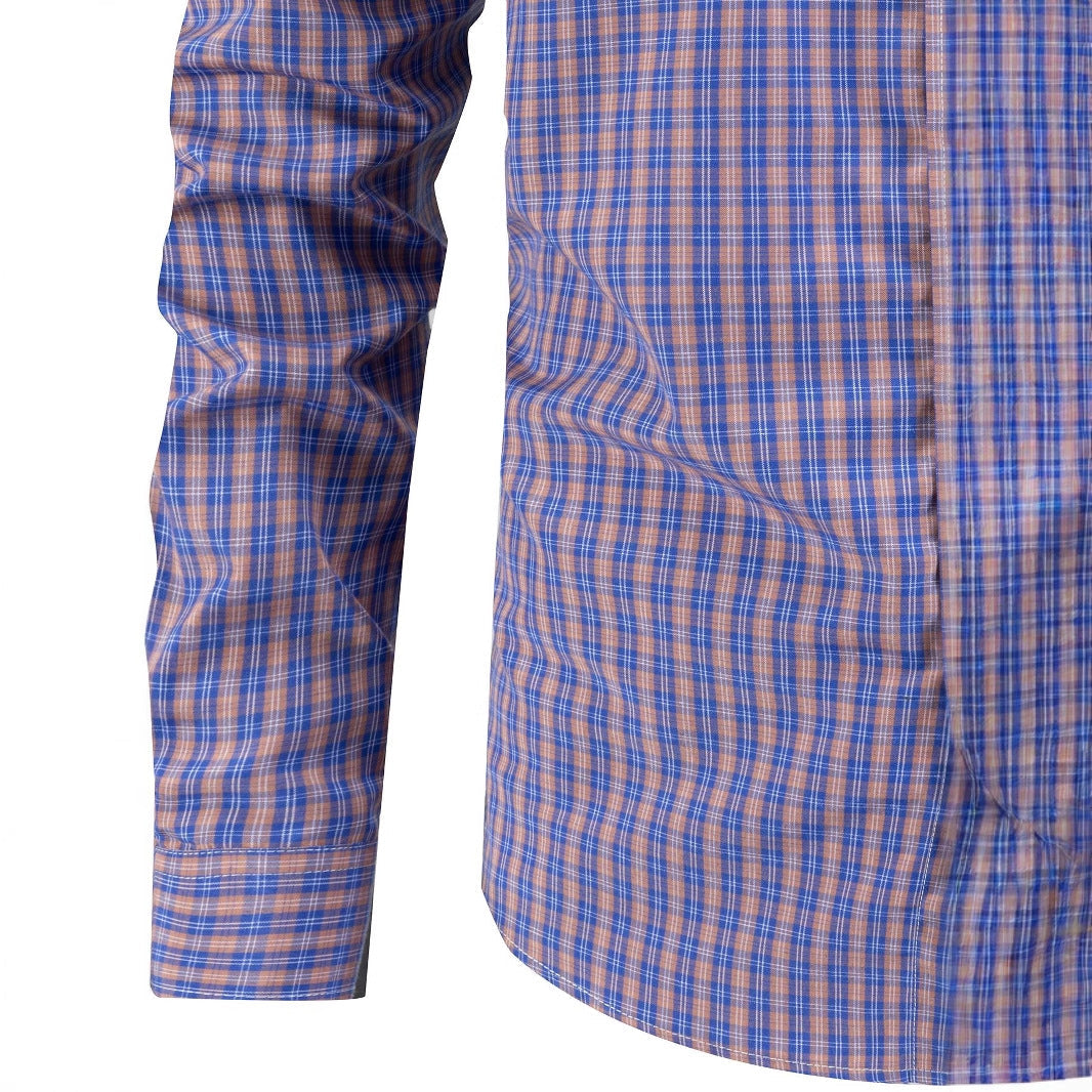 Herren Langarmhemd Karomuster Modern Slim Fit