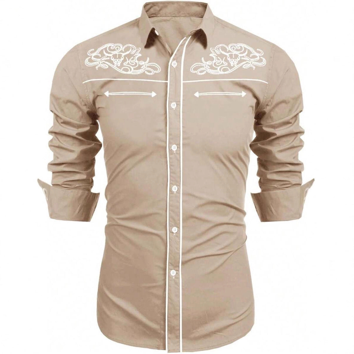 Herren Westernhemd Stickerei Modern Cowboy Stil - BerlinGlamour