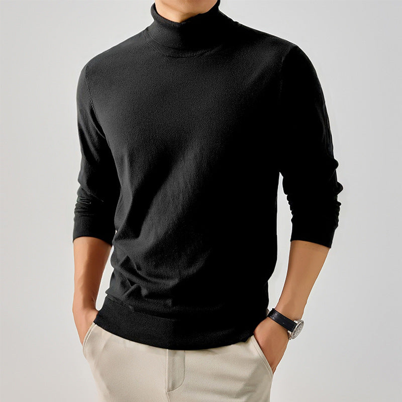 Herren Rollkragenpullover Feinwolle Elegantes Design