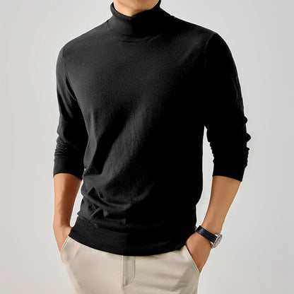 Herren Rollkragenpullover Feinwolle Elegantes Design