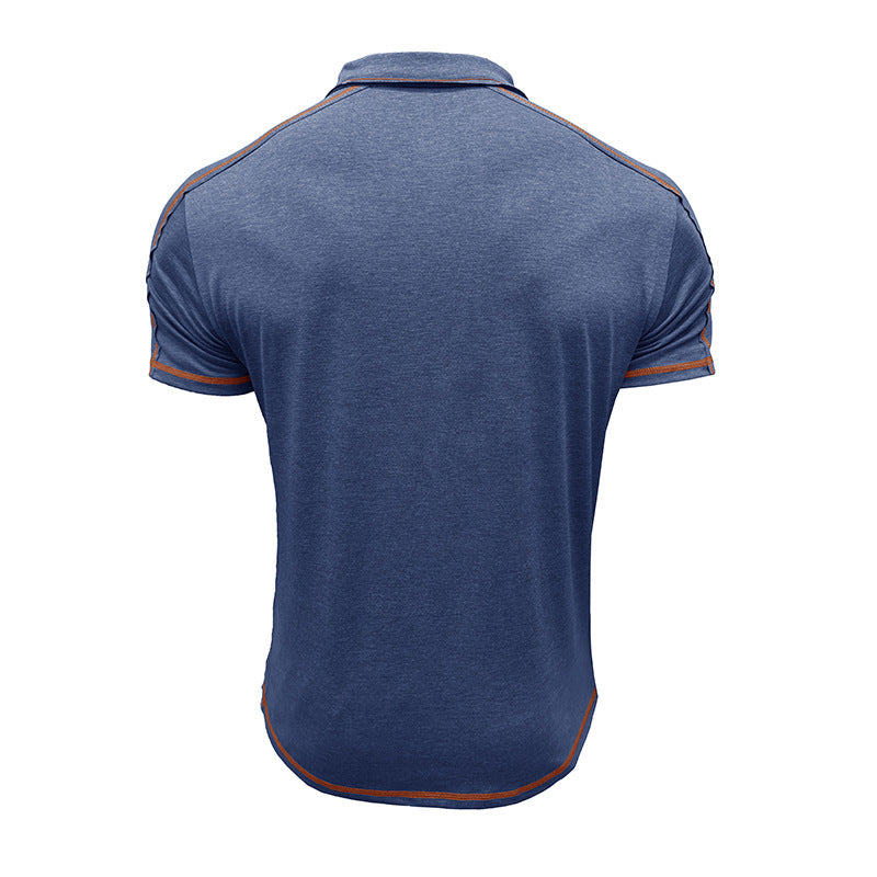Herren Poloshirt Sportlich Kontrastnähte Modern
