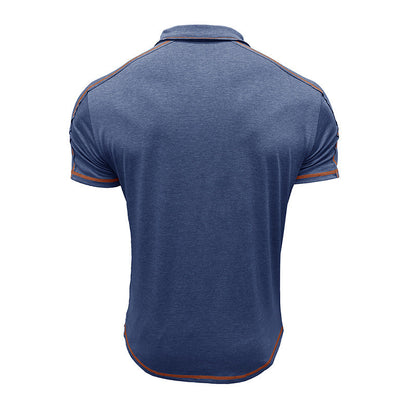 Herren Poloshirt Sportlich Kontrastnähte Modern