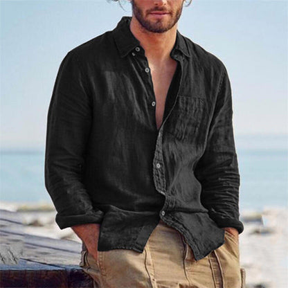 Leinenhemd Herren Leicht Sommerweiß Elegantes Design