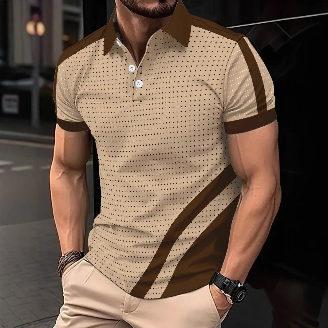 Herren Polohemd Kurzarm Modern mit Punktdesign