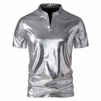 Herren Poloshirt Modern Stehkragen Glänzend