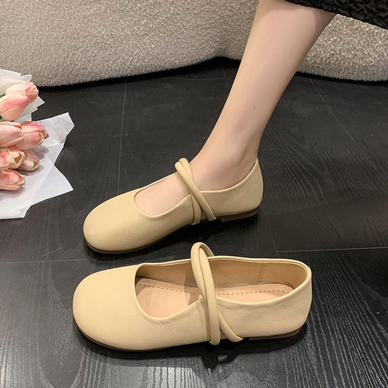 Ballerinas Damen Bequem Riemchen Schuhe Modisch