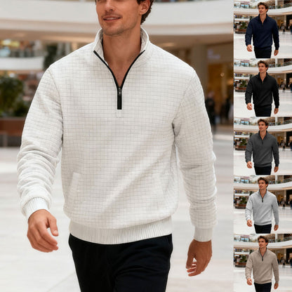 Herren Sportlicher Pullover mit Halbhoher Geschlossenem Kragen Berlin Glamour - BerlinGlamour
