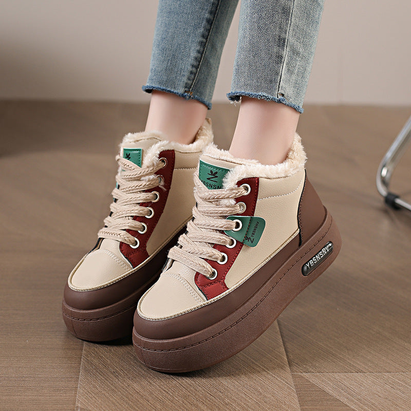 Damen Sneaker Winter Warm Kuschelig High-Top Schuhe