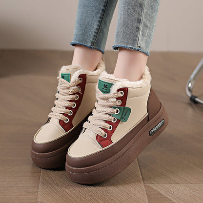 Damen Sneaker Winter Warm Kuschelig High-Top Schuhe