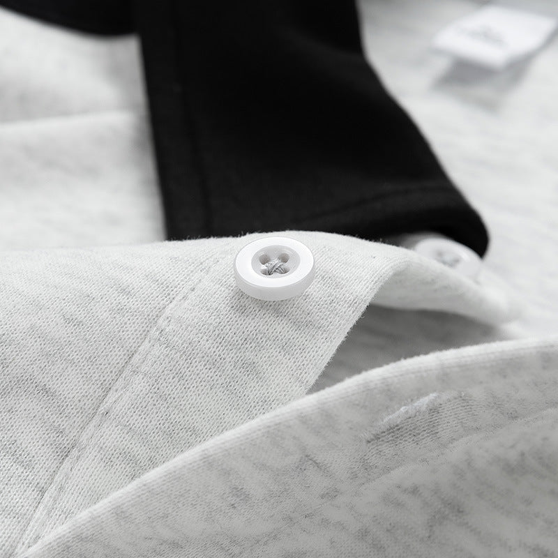 Herren Sweat Pullover Sportlich mit Polo Kragen Moderne