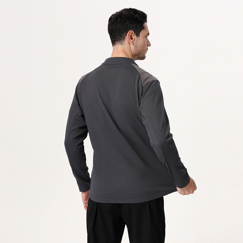 Herren Langarmshirt Sportlich atmungsaktiv mit Reißverschluss