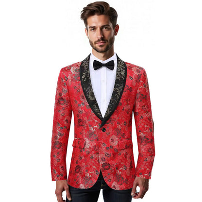 Eleganter Herren Blazer Samt Floral Muster Modern - BerlinGlamour