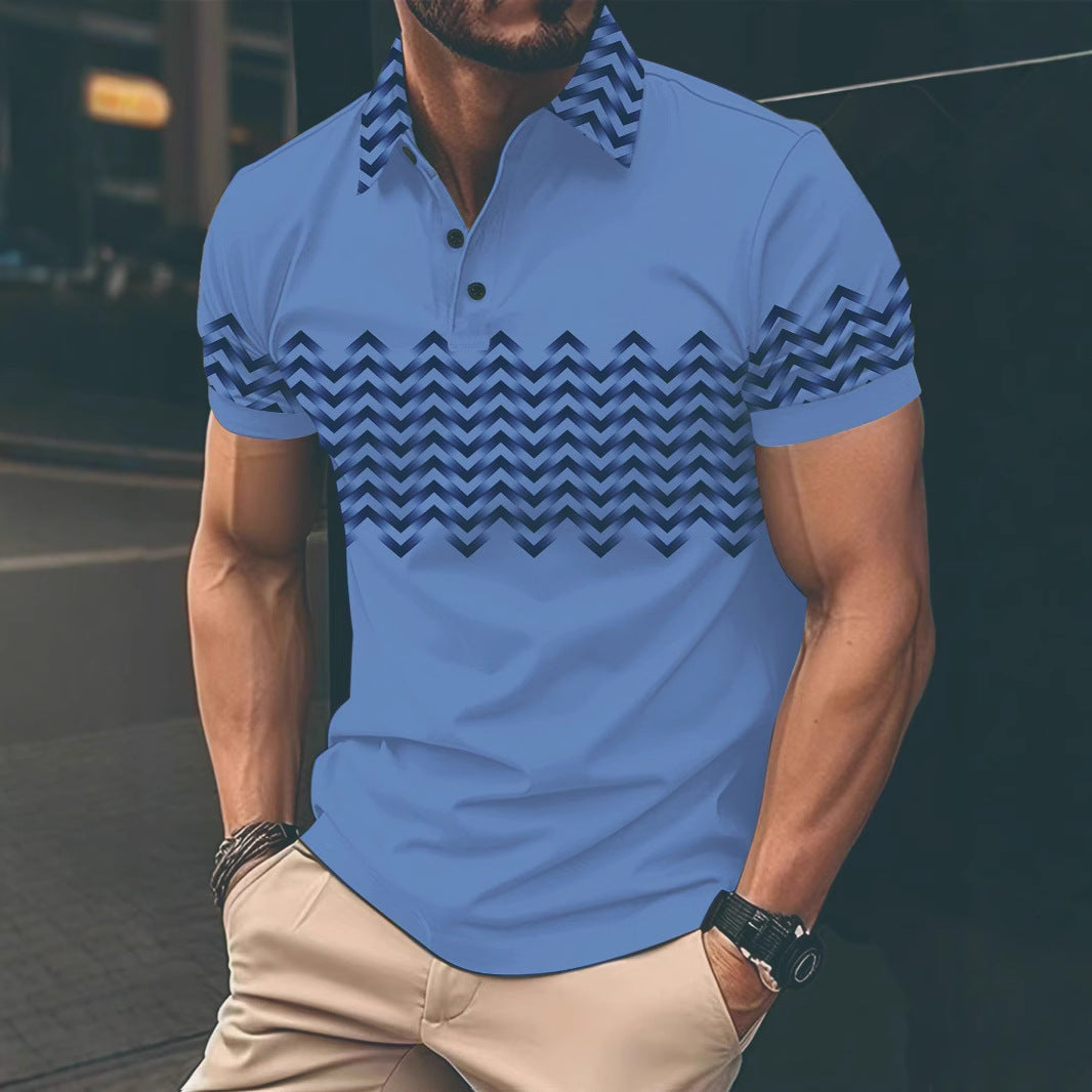 Herren Poloshirt Modern Musterdetails Slim Fit