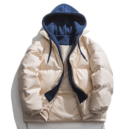 Herren Daunenjacke Steppweste Warm Abnehmbare Kapuze
