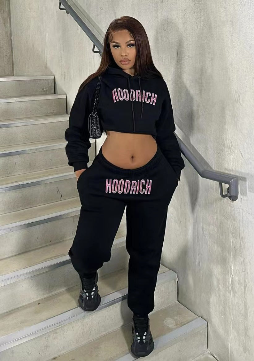 Herren Sport-Outfit Hoodie Jogginghose Set mit Schriftzug